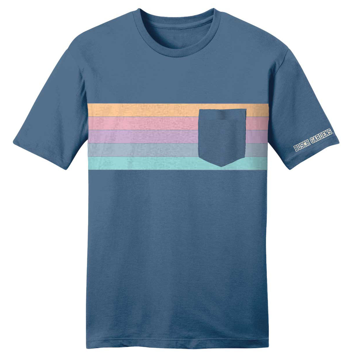 Busch Gardens Pastel Rainbow Multi Adult Tee front