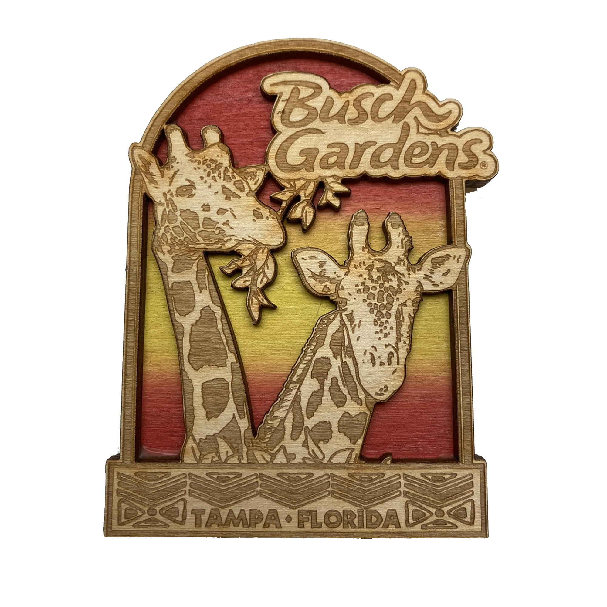 Busch Gardens Giraffe Wooden Magnet