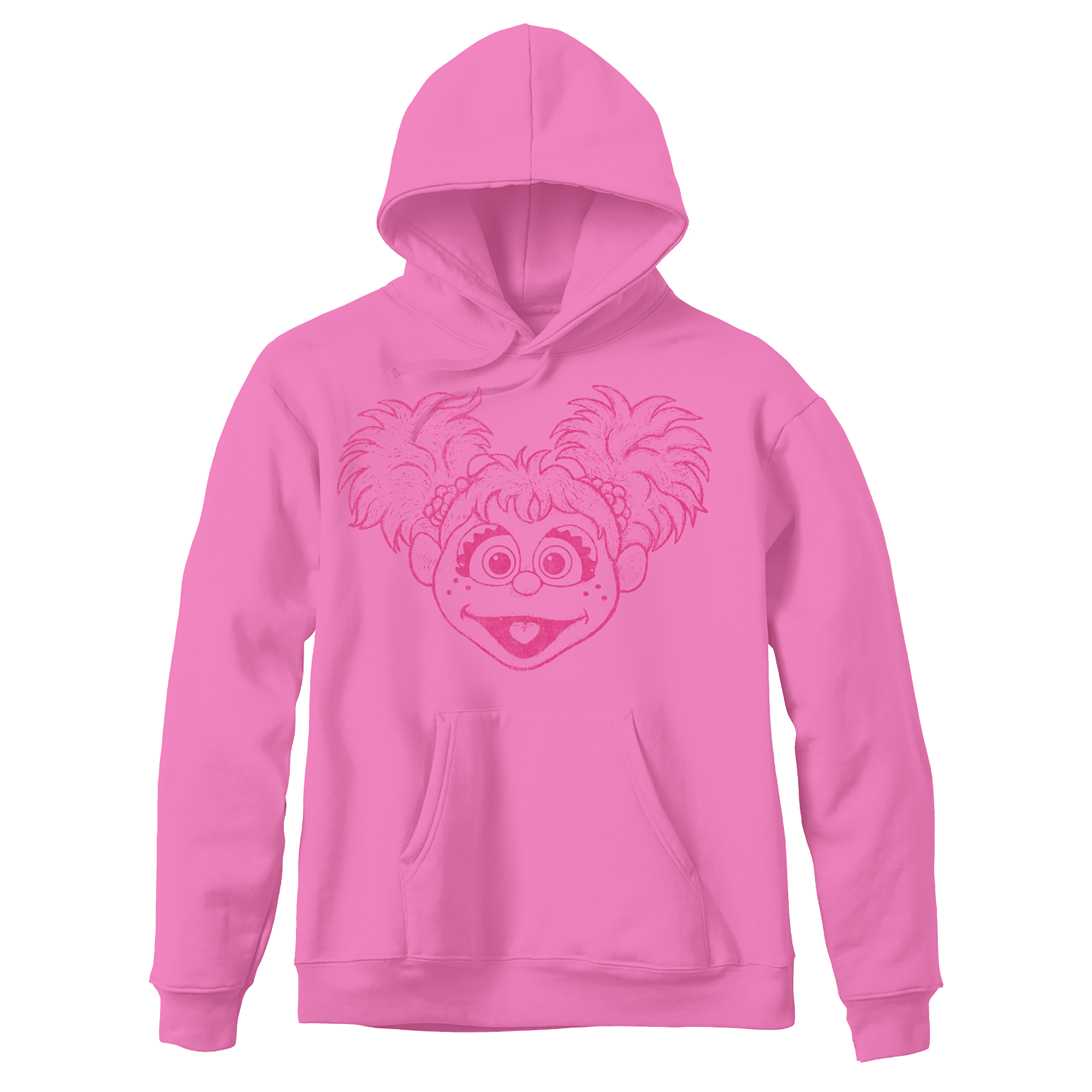 Sesame Street Big Face Abby Pink Adult Pullover Hoodie