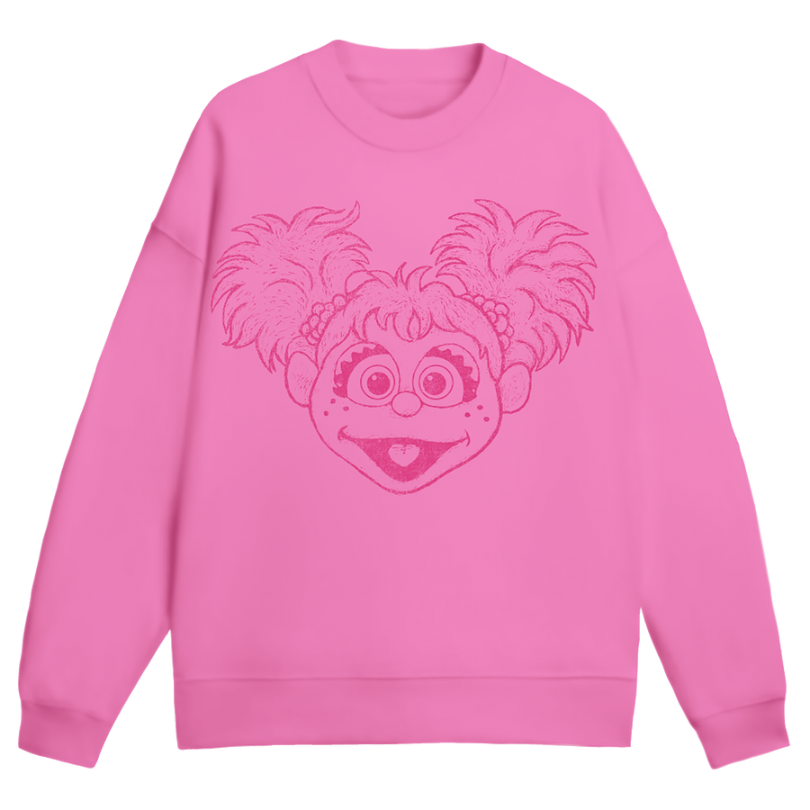 Sesame Street Big Face Abby Pink Youth Crew Fleece