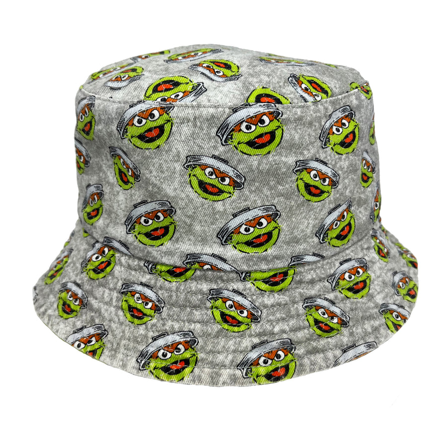 Sesame Street Oscar Mineral Wash Reversible Youth Bucket Hat outside