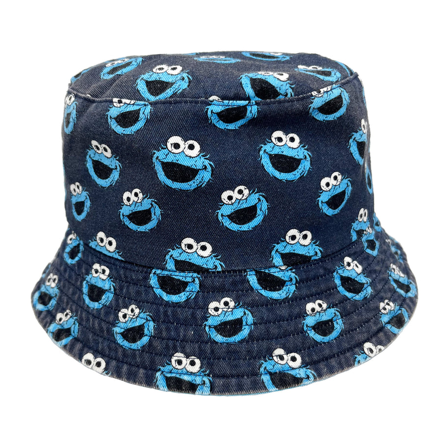 Sesame Street Cookie Monster Mineral Wash Youth Reversible Bucket Hat outside