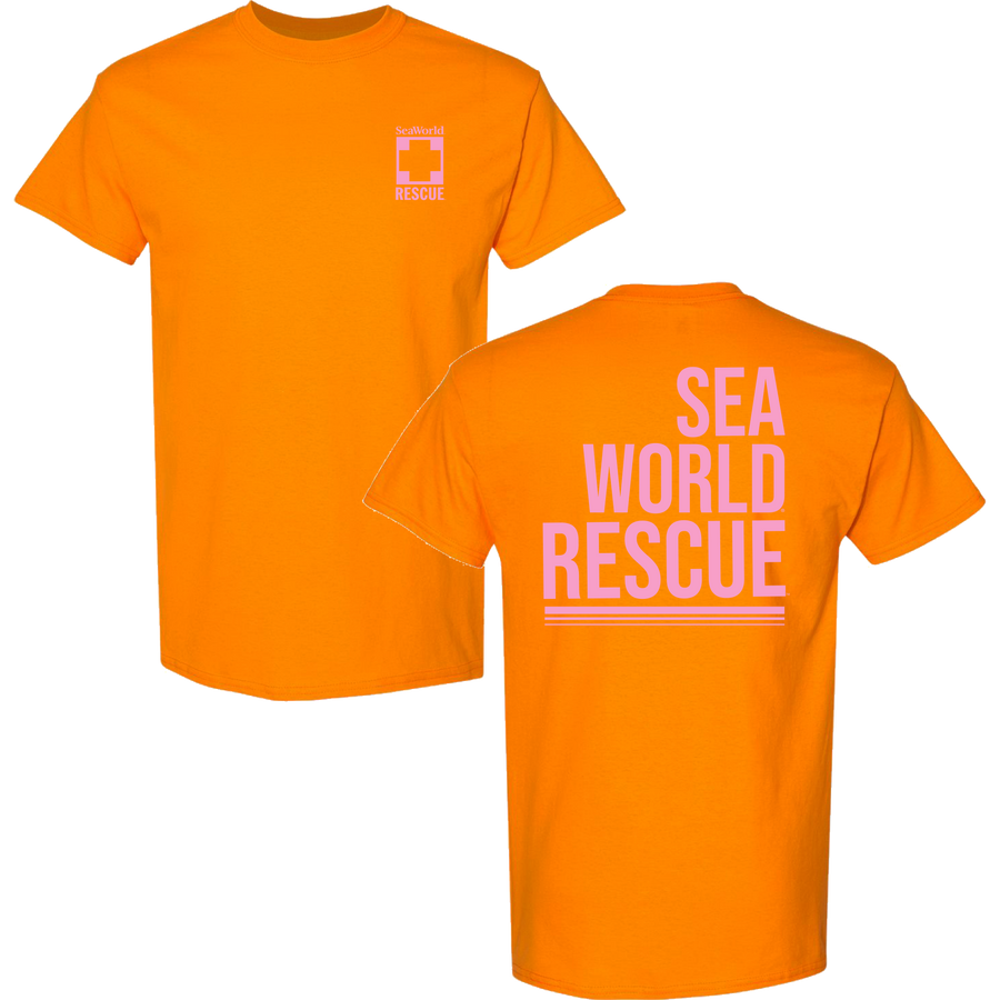 SeaWorld Rescue Orange Adult TeeSeaWorld Rescue Orange/Pink Adult Tee