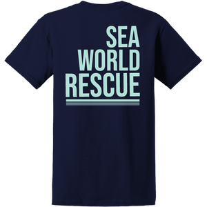 SeaWorld Rescue Navy Mint Youth Tee back