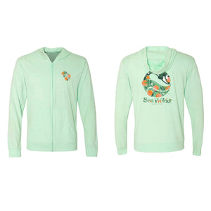 SeaWorld Florida Local Mint Adult Zip Hoodie front and back
