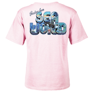 SeaWorld Greetings From Orlando Pink Toddler Girl Tee back