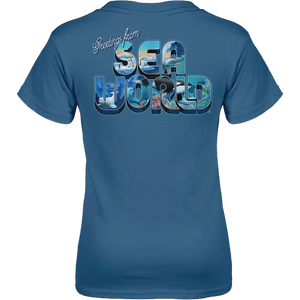 SeaWorld Greetings From San Diego Blue Youth Boy Tee back