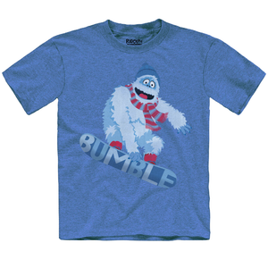 Rudolph the Red-Nosed Reindeer® Bumble Heather Blue Youth Boy Tee front